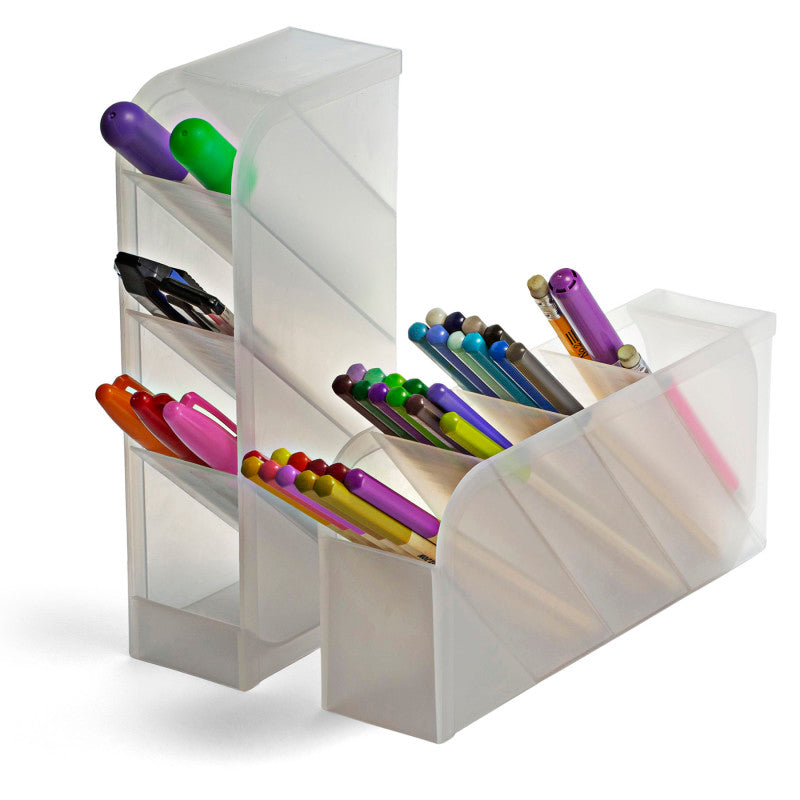 OFFICEMATE - Pen Holder, 4 Compartments, 2 Per Pack, 2 Packs