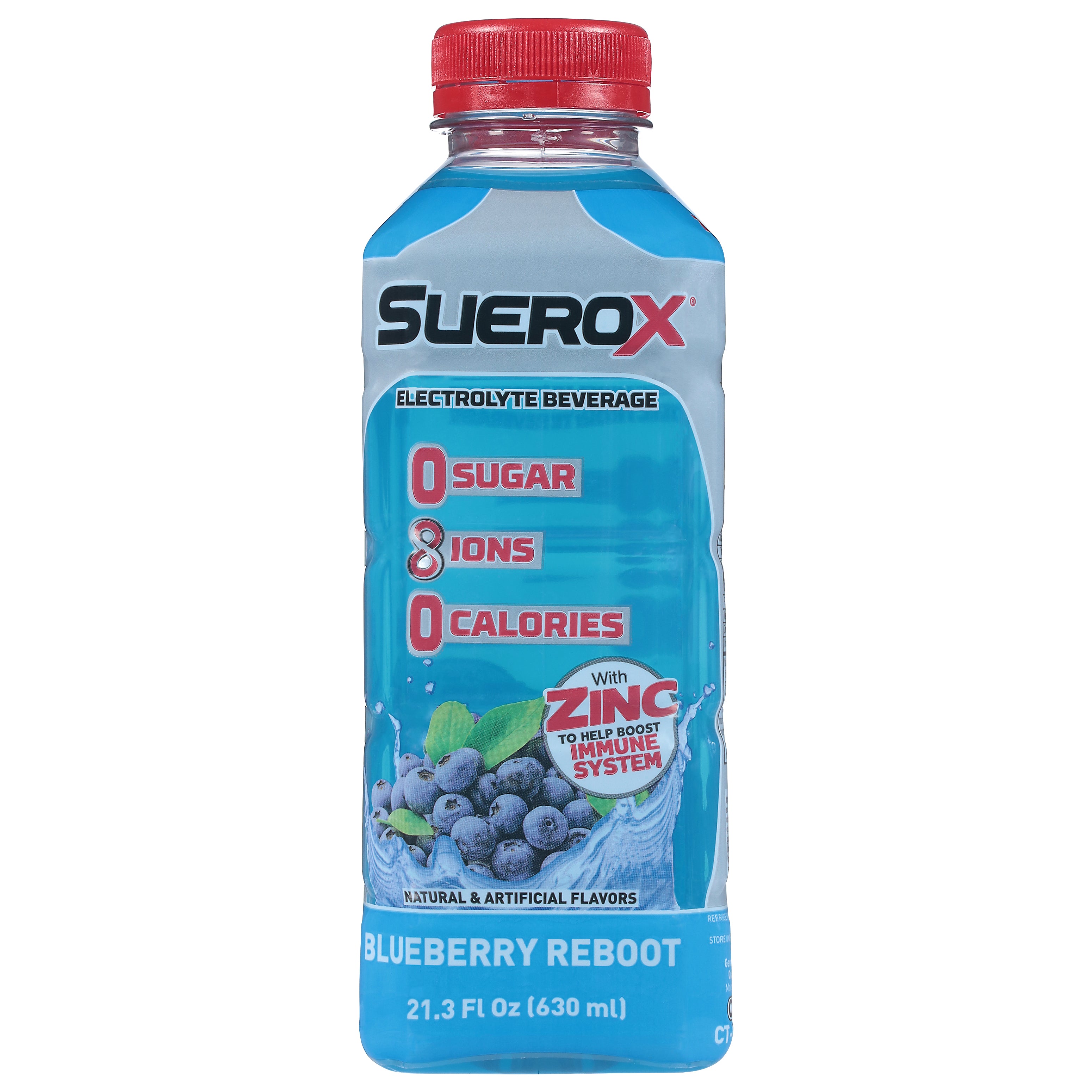 SueroX Blueberry Reboot Electrolyte Beverage 21.3 fl oz - Case of 12