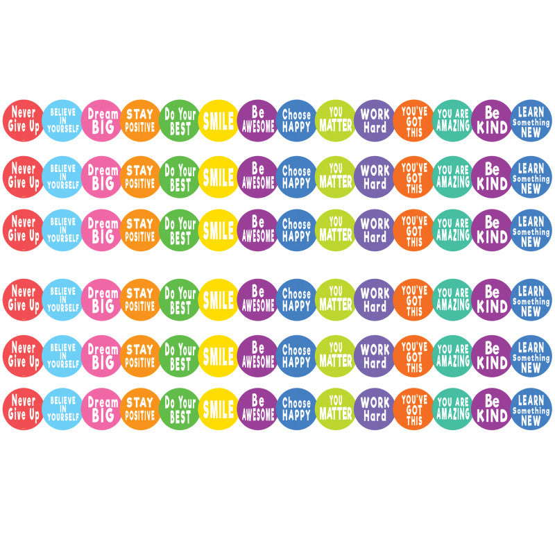 TEACHER CREATED RESOURCES - Colorful Positive Sayings Border Trim, 35 Feet Per Pack, 6 Packs