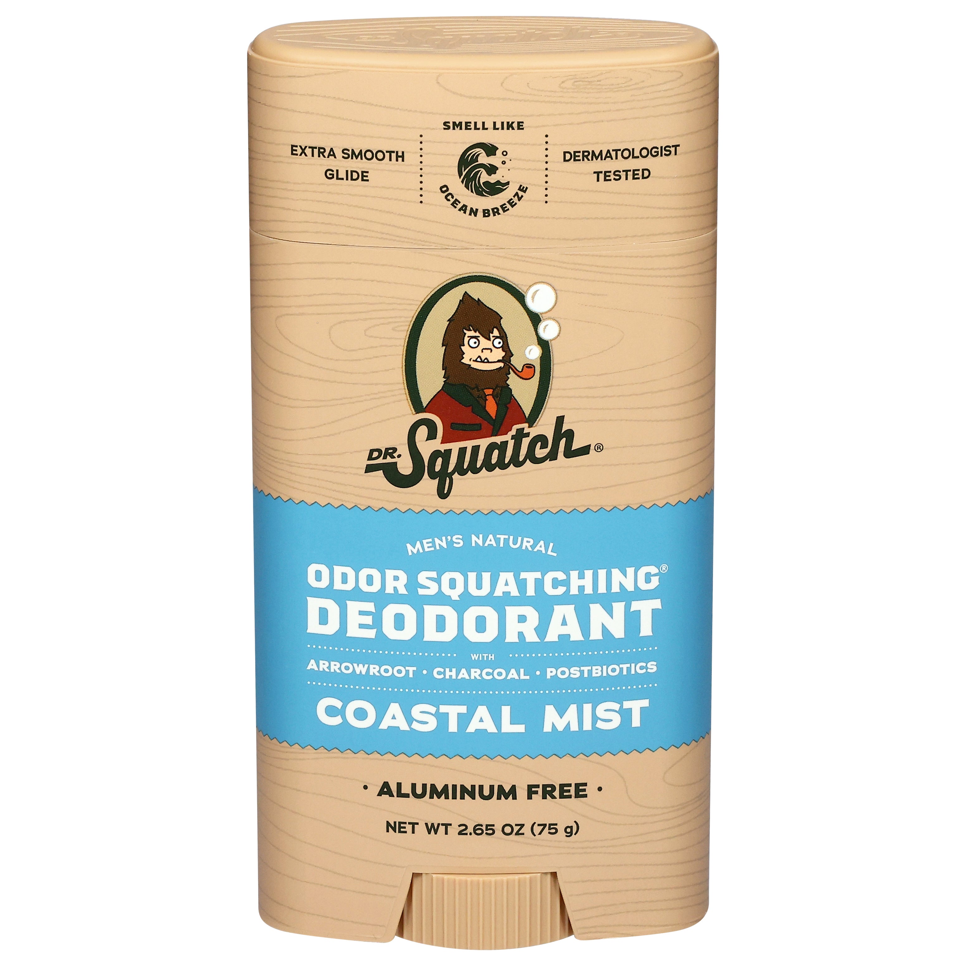 Dr. Squatch Men's Natural Odor Squatching Coastal Mist Deodorant 2.65 oz - Case of 1