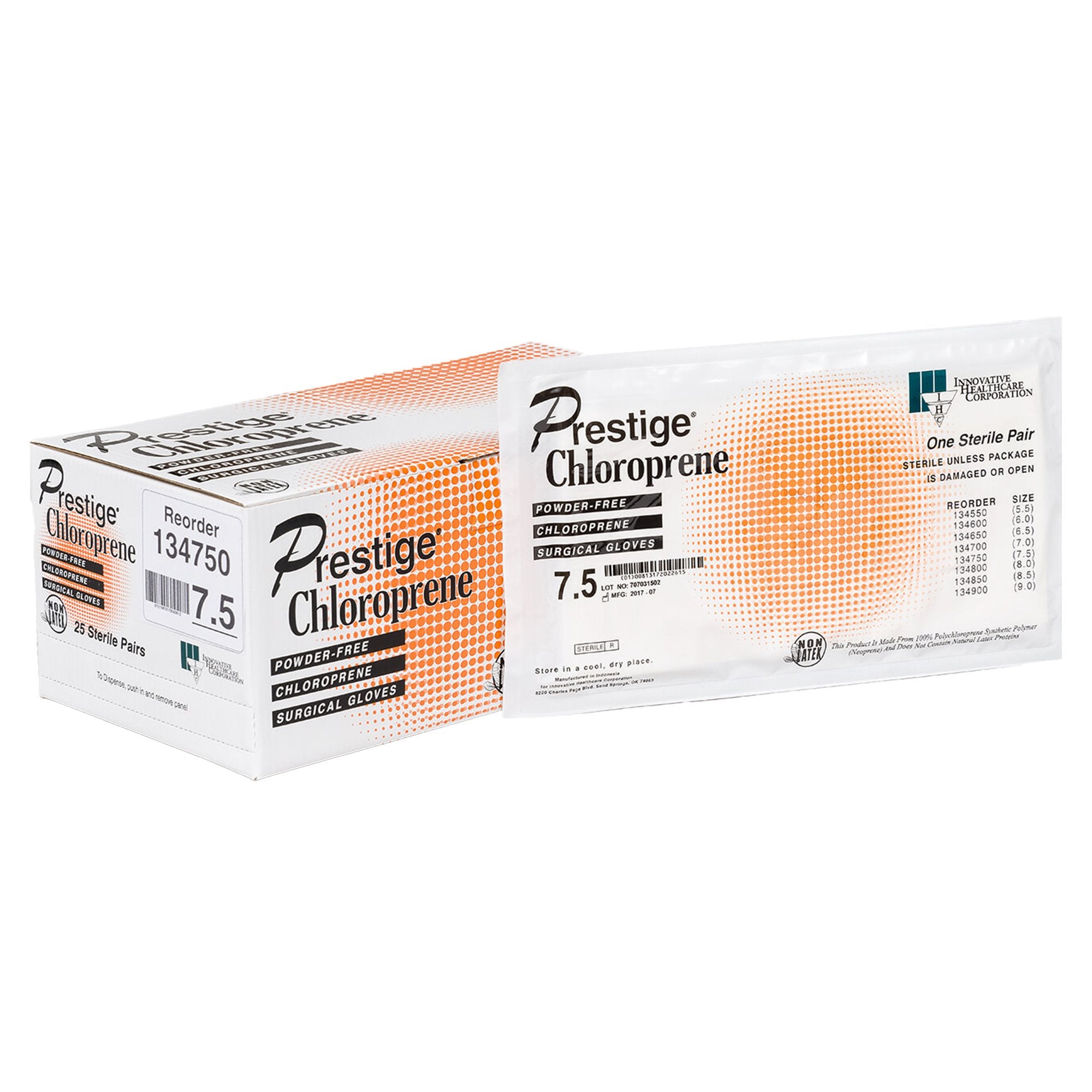 Innovative Healthcare Corp - Surgical Glove DermAssist® Prestige® Size 7.5 Sterile Polyisoprene Standard Cuff Length Fully Textured Ivory Not Chemo Approved [25/BX]