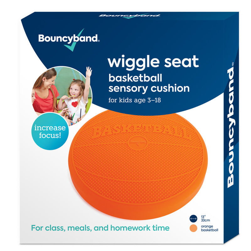 BOUNCYBAND - Wiggle Seat Sensory Cushion, Orange Basketball