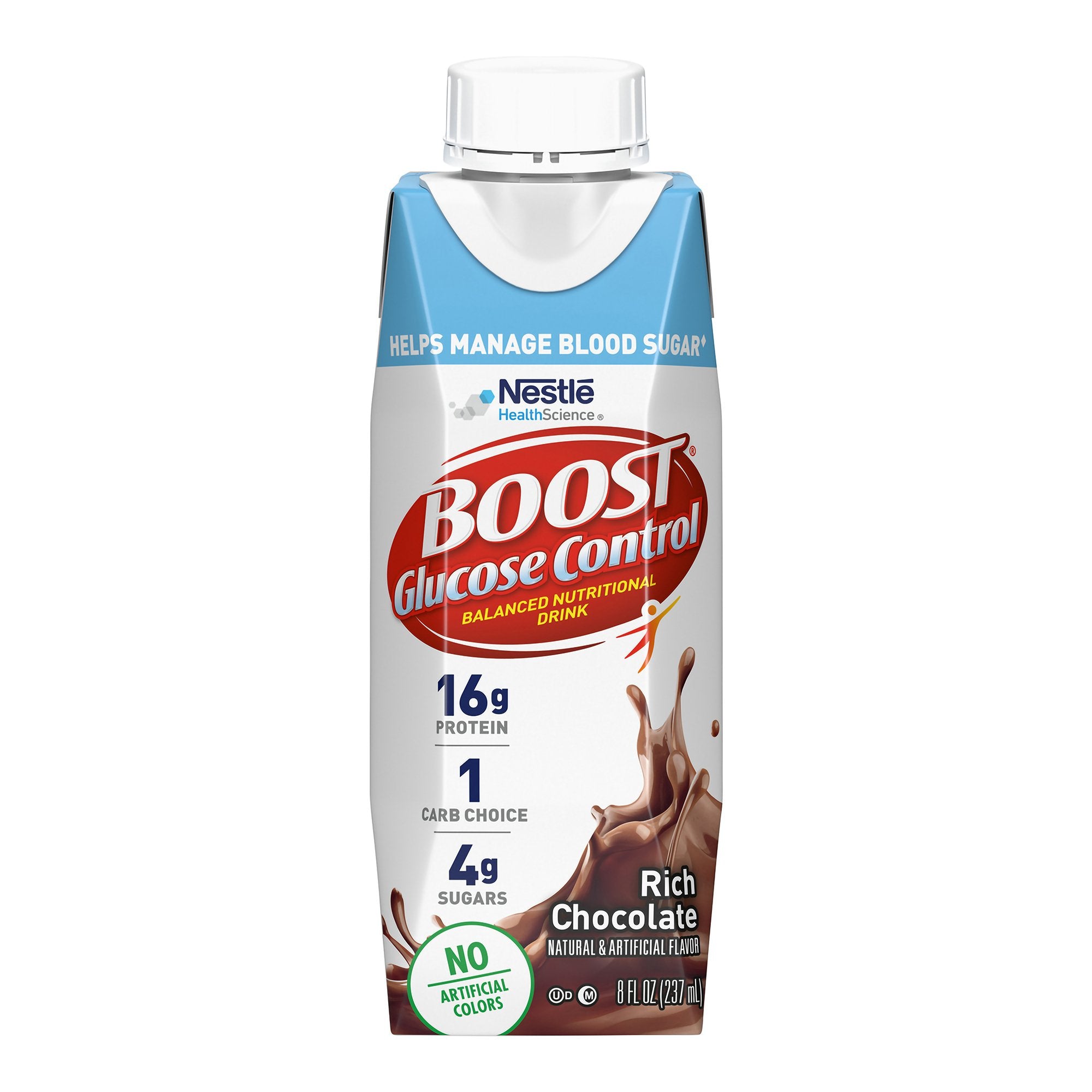 Nestle Clinical Nutritional - Oral Supplement Boost Glucose Control® Rich Chocolate Flavor Liquid 8 oz. Carton [24/CS] (1207278_CS)