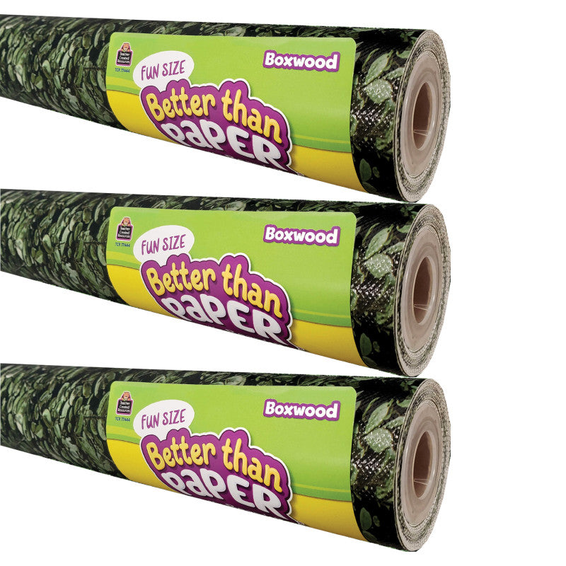 TEACHER CREATED RESOURCES - Fun Size Better Than Paper® Bulletin Board Roll, 18" x 12', Boxwood, Pack of 3