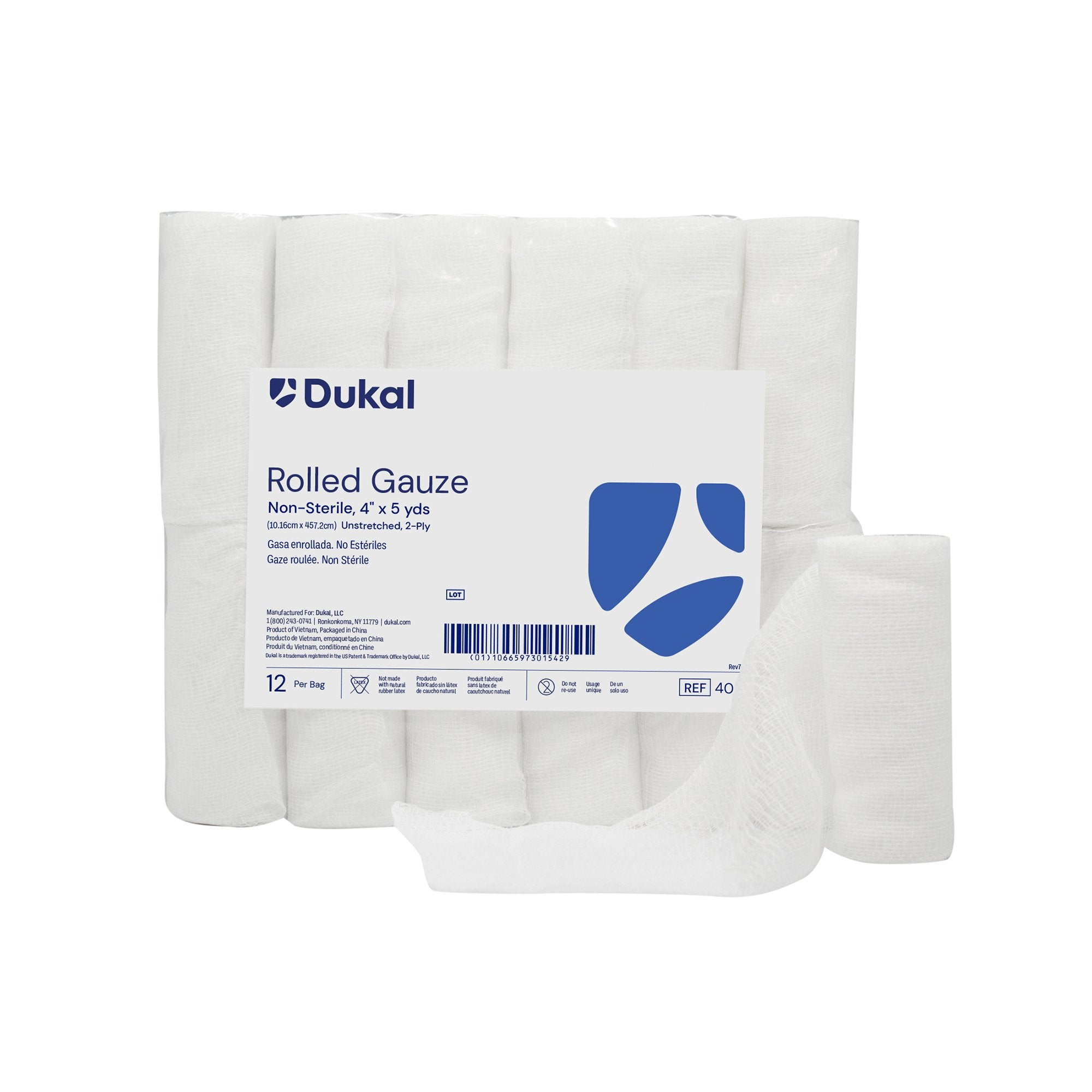 Dukal - Conforming Bandage Dukal™ 4 Inch X 5 Yard 2-Ply NonSterile 12 per Pack [12/BG]