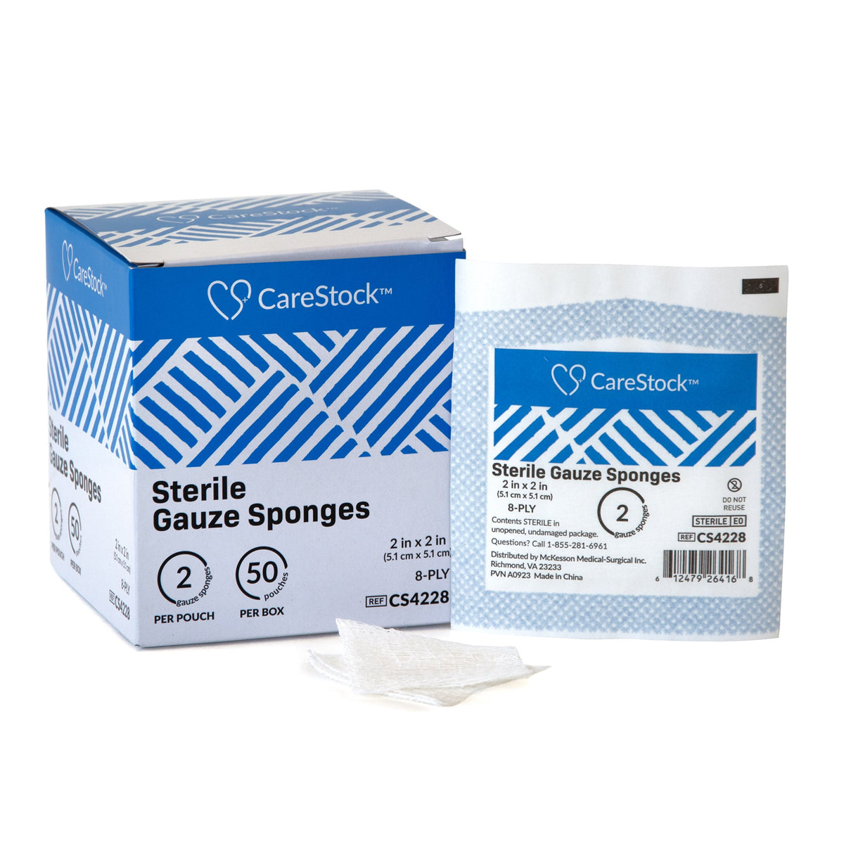 CareStock - Gauze Sponge CareStock™ 2 X 2 Inch 8-Ply Sterile 2 per Pack [1500/CS]