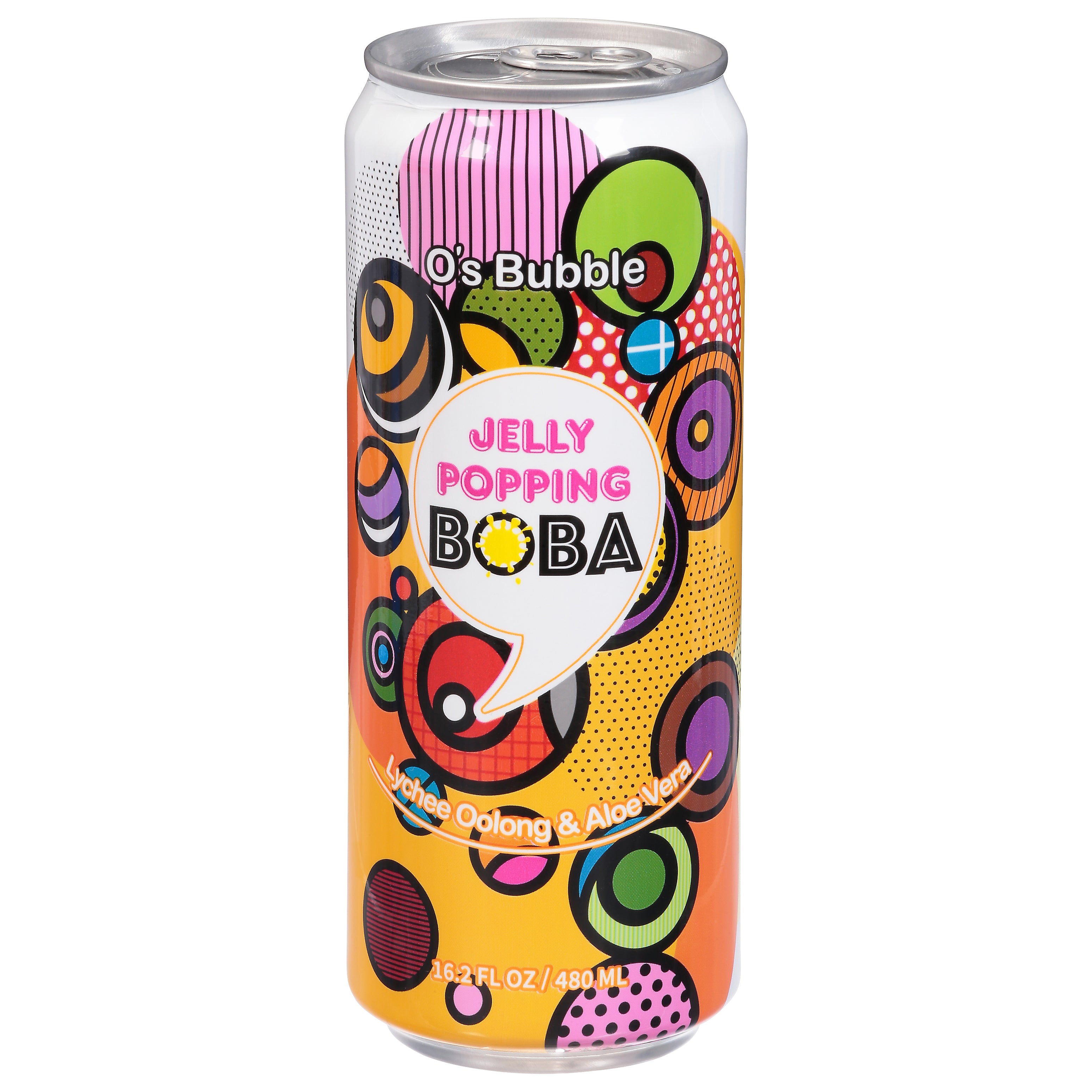 O's Bubble Jelly Bobbing Boba Lychee Oolong & Aloe Vera Tea 16.2 fl oz - Case of 6