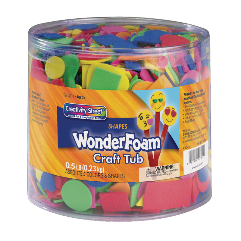 CREATIVITY STREET - WonderFoam® Craft Tub, Foam Shapes, Assorted Sizes, 1/2 lb.