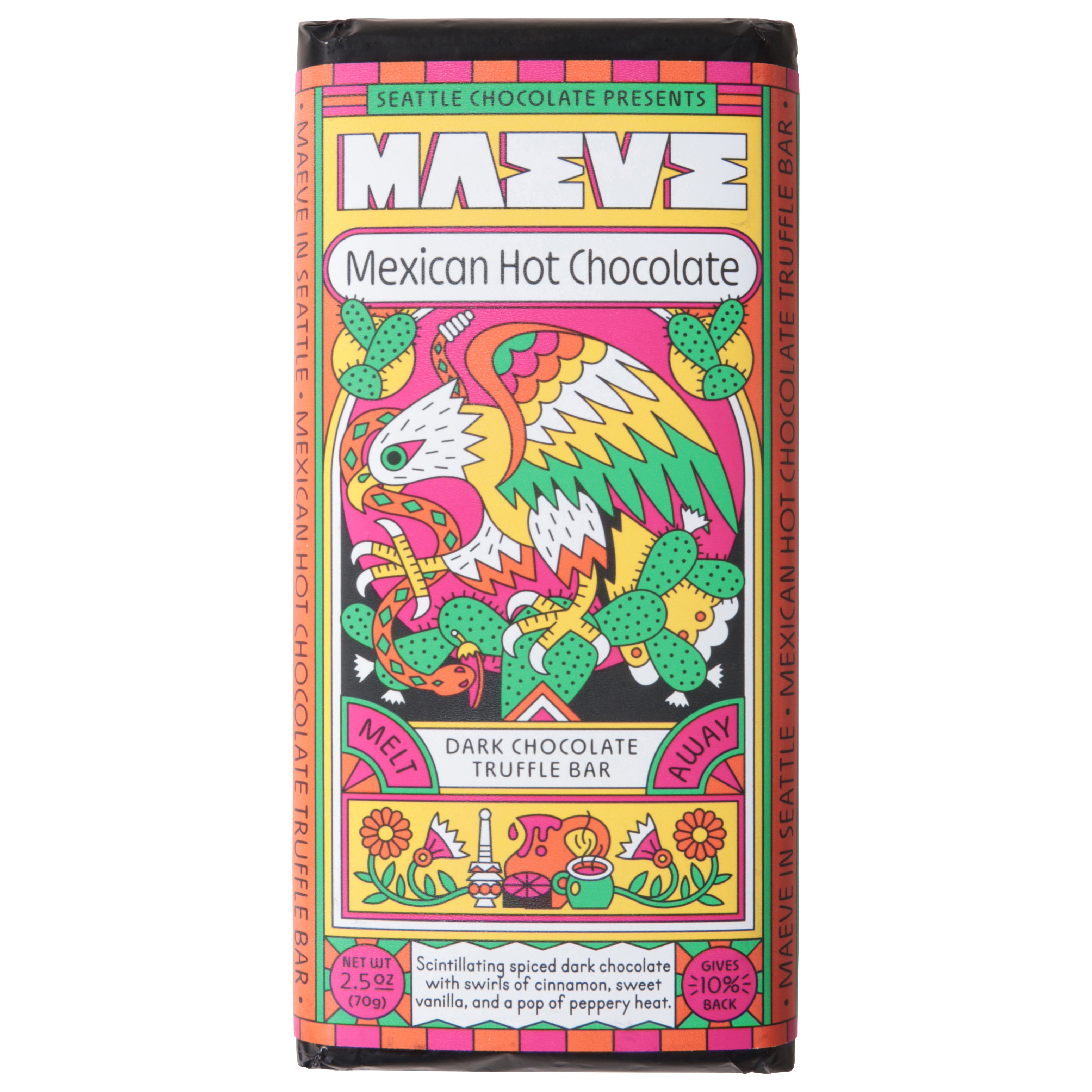 Maeve Dark Chocolate Mexican Hot Chocolate Truffle Bar 2.5 oz - Case of 12