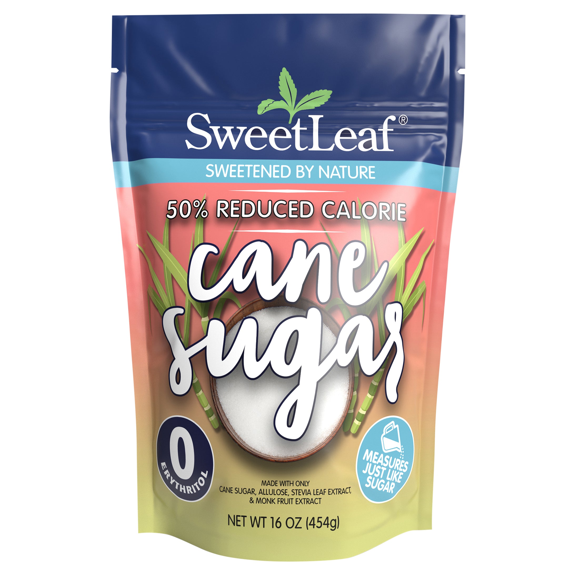50% Reduced Calorie Cane Sugar, 16oz bag - Case of 6