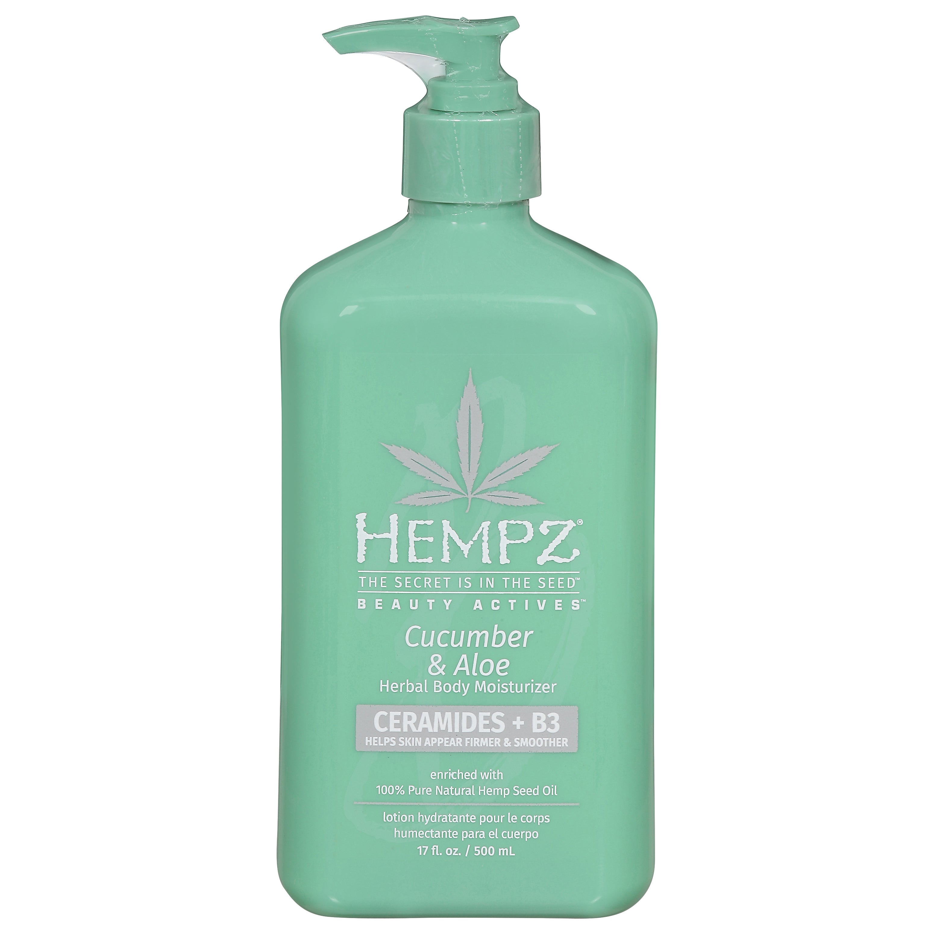 Hempz Herbal Ceramides + B3 Cucumber & Aloe Body Moisturizer 17 fl oz - Case of 1