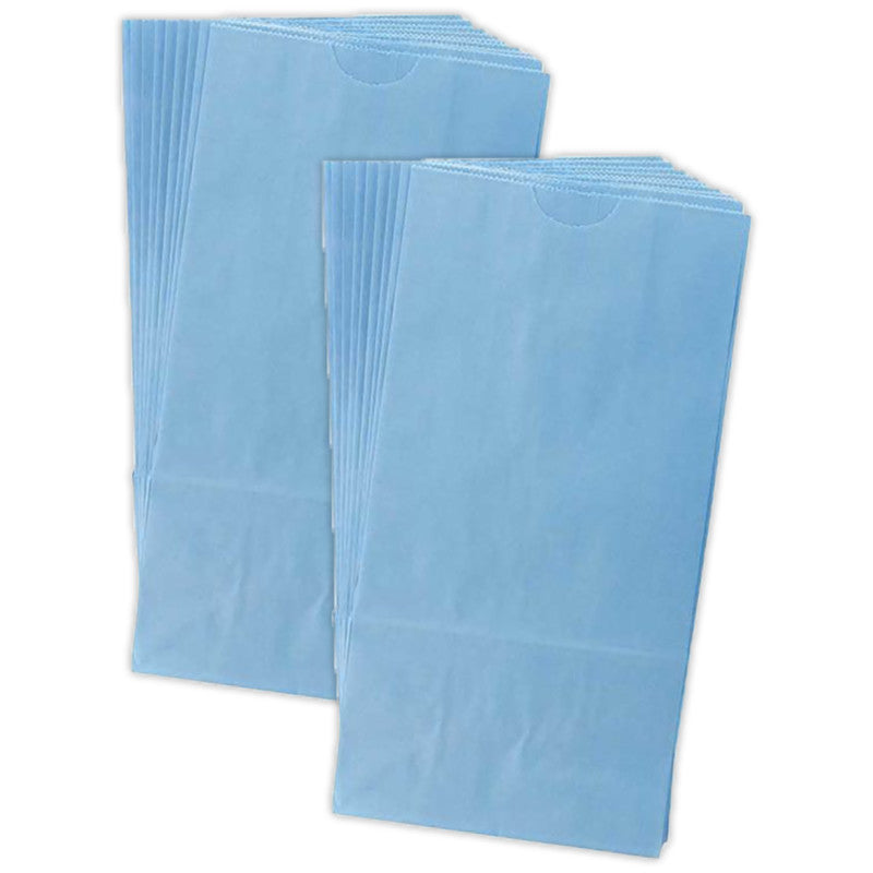 HYGLOSS - Gusseted Paper Bags, #6 (6" x 3.5" x 11"), Blue, 50 Per Pack, 2 Packs
