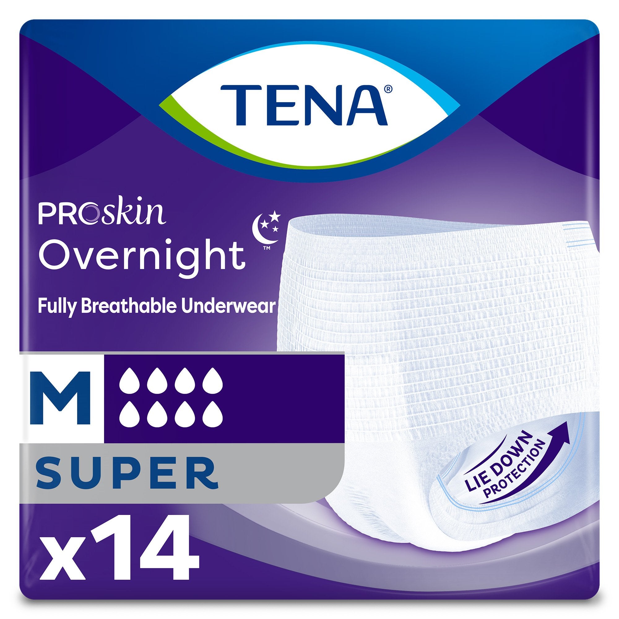 Essity HMS North America Inc - Unisex Adult Absorbent Underwear TENA ProSkin Overnight™ Super Pull On with Tear Away Seams Medium Disposable Heavy Absorbency [14/BG]
