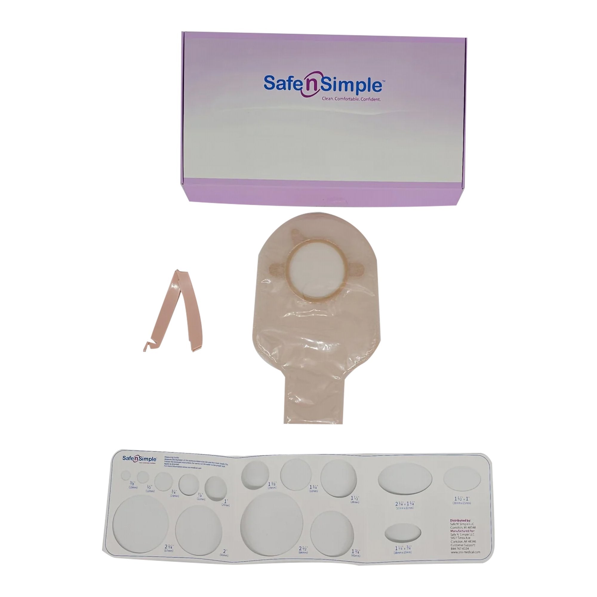 Safe N Simple - Ostomy Pouch Safe n Simple™ Two-Piece System 9 Inch Length Without Barrier Drainable [10/BX] (1242501_BX)