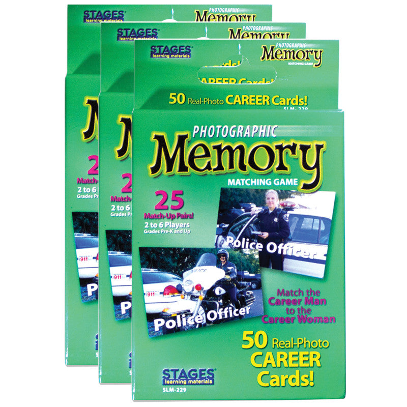 STAGES LEARNING MATERIALS - Photographic Memory Matching Game, Careers, Pack of 3