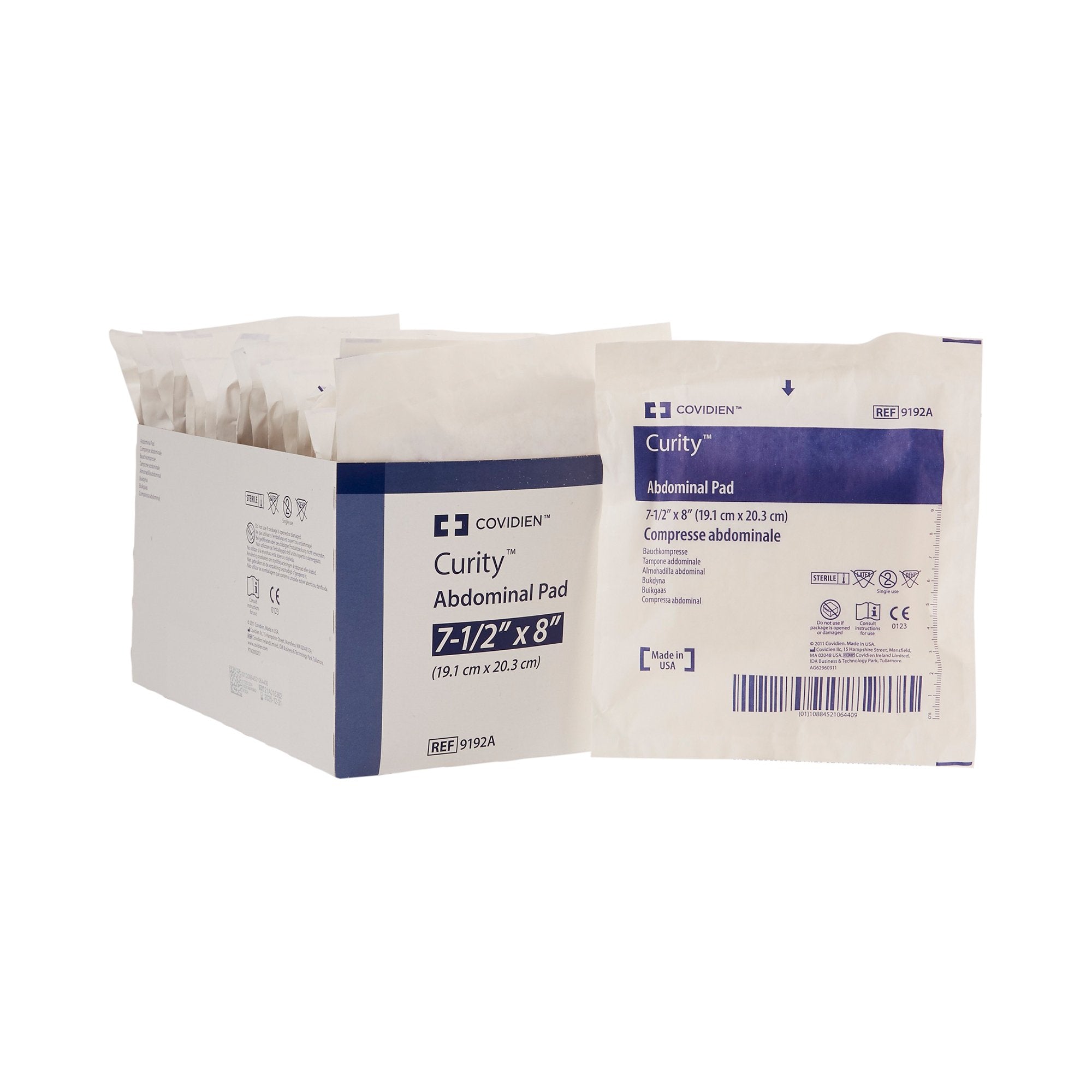 Cardinal - Abdominal Pad Curity™ 7-1/2 X 8 Inch Sterile 1 per Pack [1/EA]
