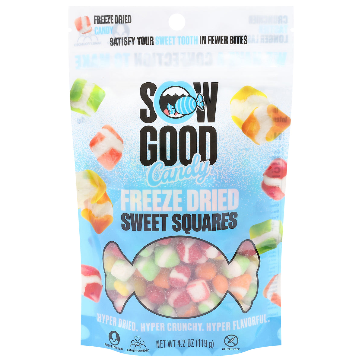 Sow Good Sweet Squares Freeze Dried Candy 4.2 oz - Case of 12