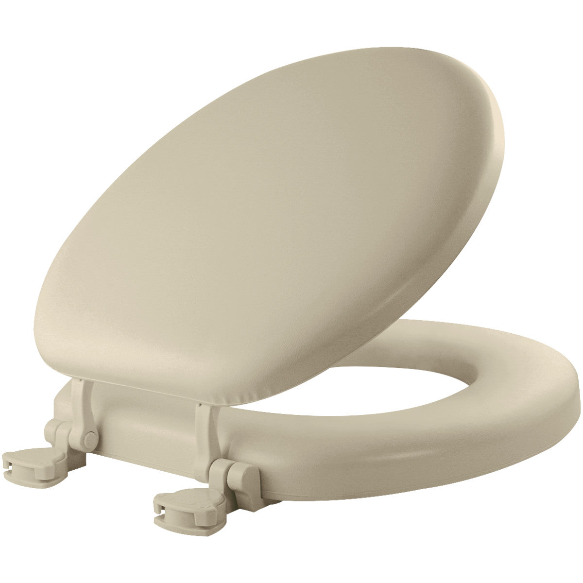 Mayfair Round Cushioned Vinyl Soft Toilet Seat in Bone STA-TITE® Seat Fastening System and Easy•Clean® Hinge