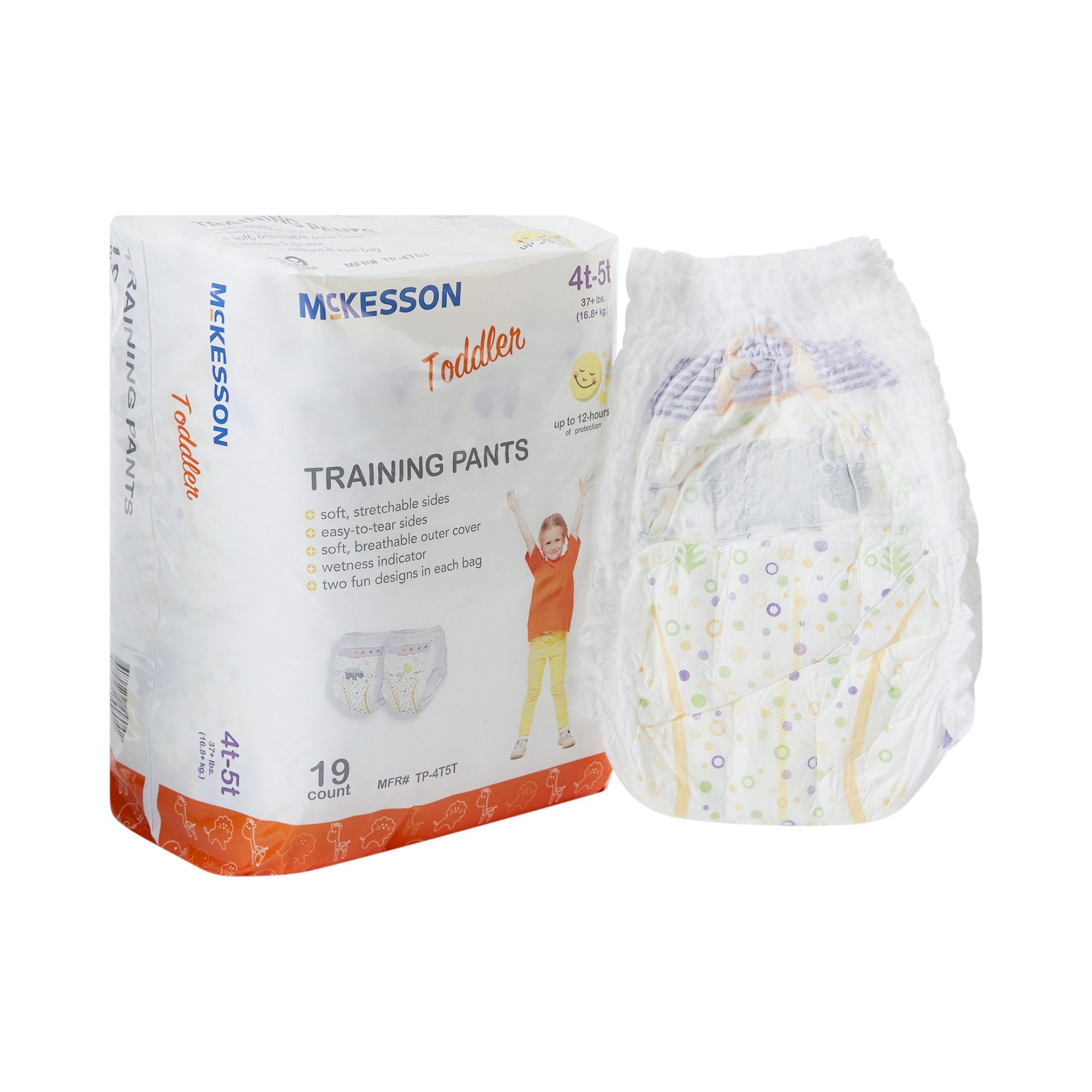 McKesson Brand - Unisex Toddler Training Pants McKesson Pull On with Tear Away Seams Size 4T to 5T Disposable Heavy Absorbency [4/CS]