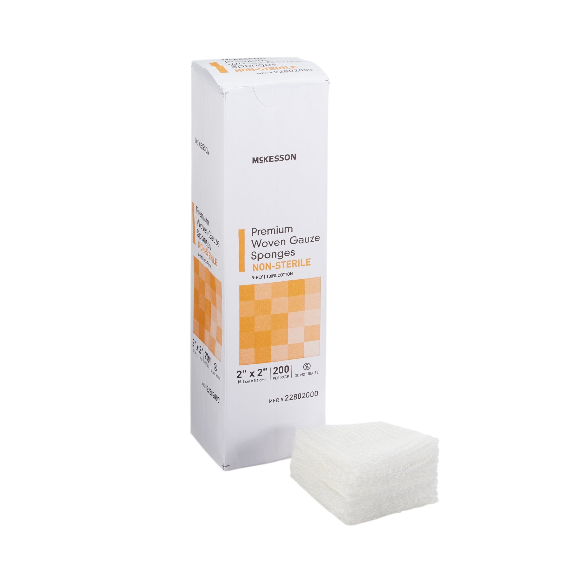 McKesson Brand - Gauze Sponge McKesson 2 X 2 Inch 8-Ply NonSterile 200 per Pack [200/PK]