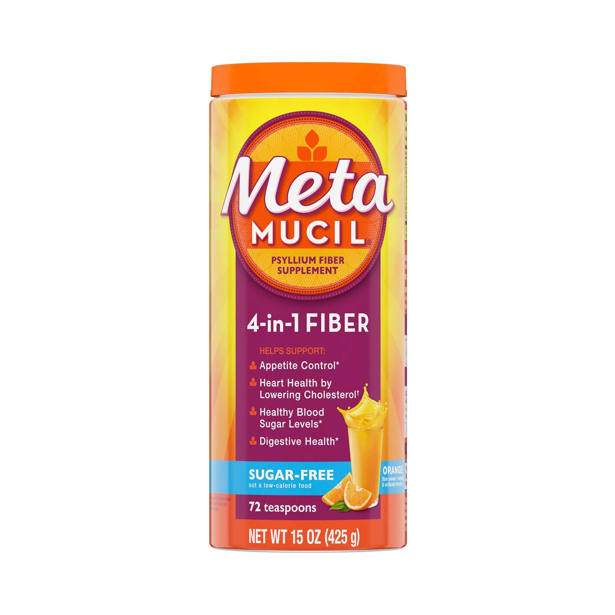 Procter & Gamble - Fiber Supplement Metamucil® Orange Flavor Powder 15 oz. 3.4 Gram Strength Psyllium Husk [1/BT]