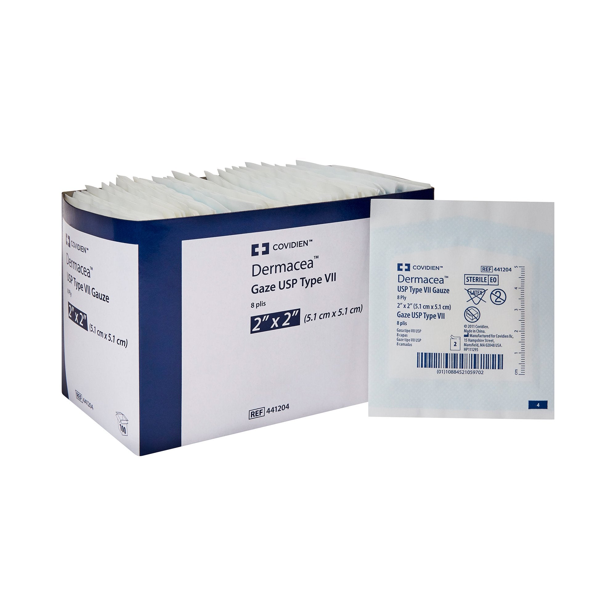 Cardinal - Gauze Sponge Dermacea™ 2 X 2 Inch 8-Ply Sterile 2 per Pack [50/BX]