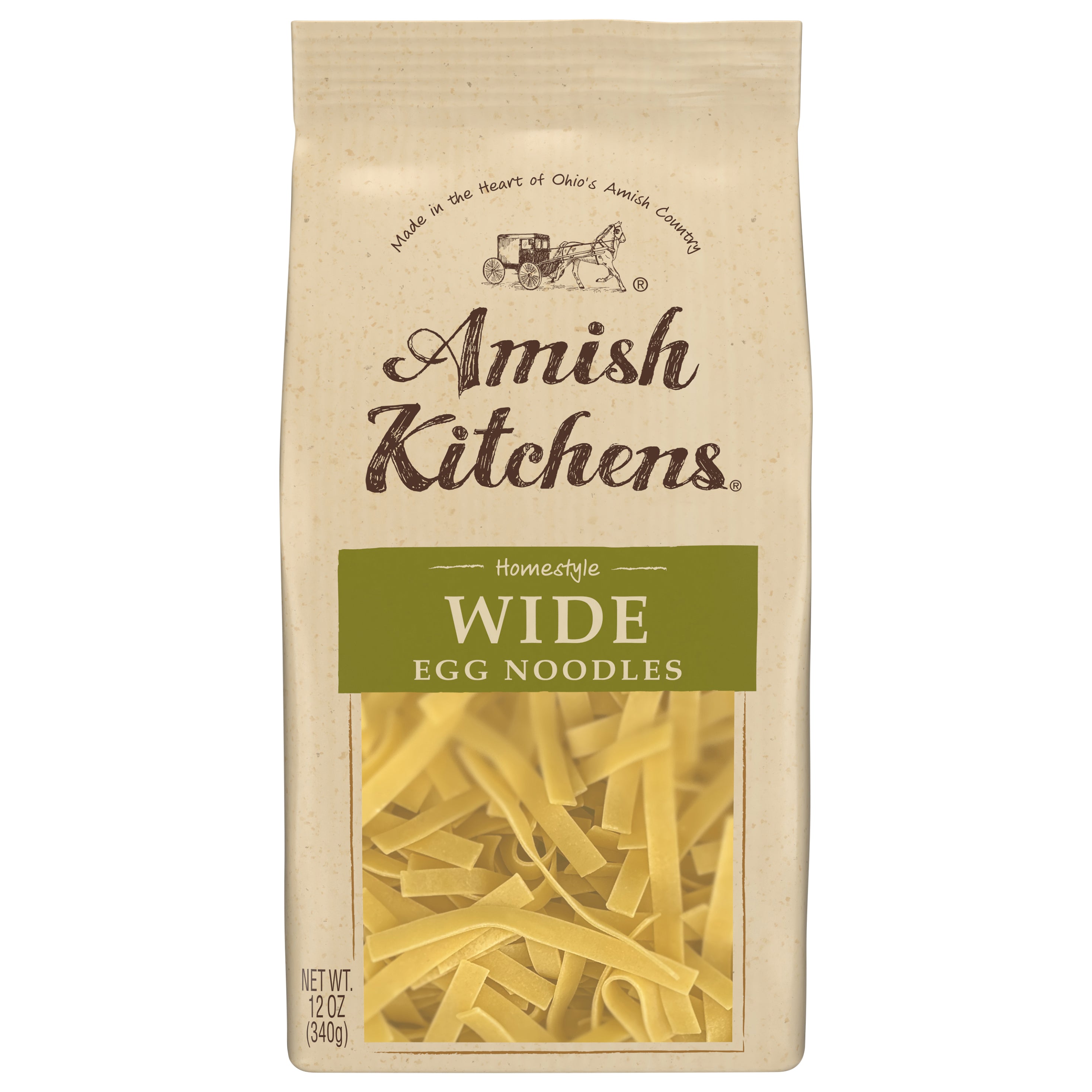 Amish Kitchens® Homestyle Wide Egg Noodles 12 oz. Bag - Case of 12