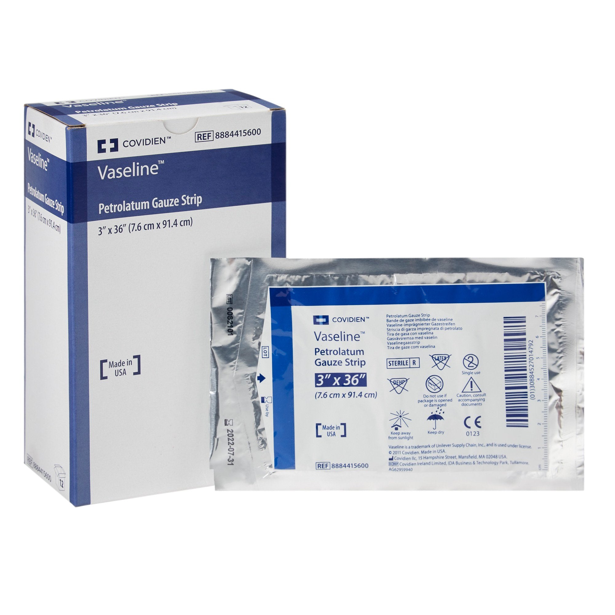 Cardinal - Petrolatum Impregnated Dressing Vaseline® Strip 3 X 36 Inch Sterile [12/DZ]