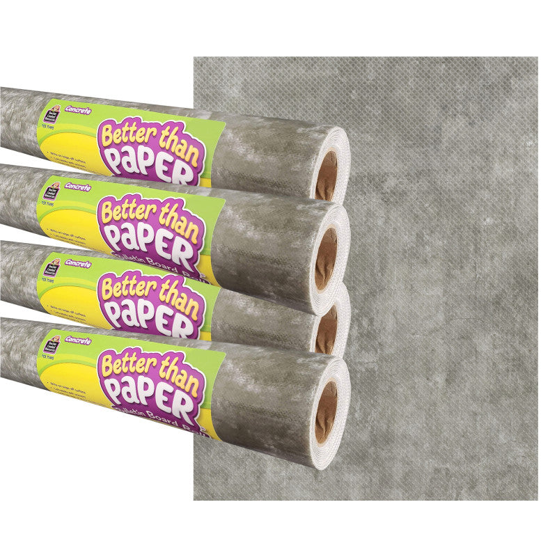 TEACHER CREATED RESOURCES - Concrete Better Than Paper Bulletin Board Roll, 4' x 12', Pack of 4