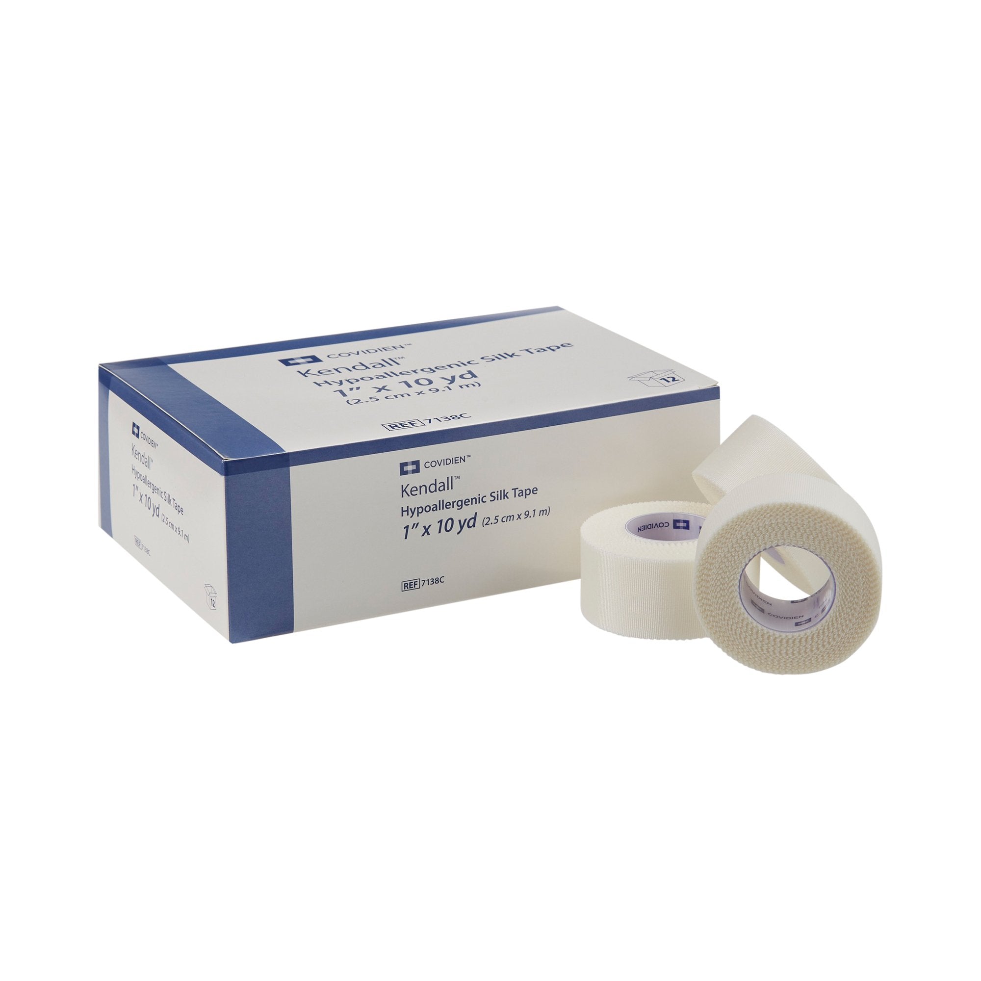 Cardinal - Hypoallergenic Medical Tape Kendall™ Hypoallergenic Silk White 1 Inch X 10 Yard Silk-Like Cloth NonSterile [1/EA]