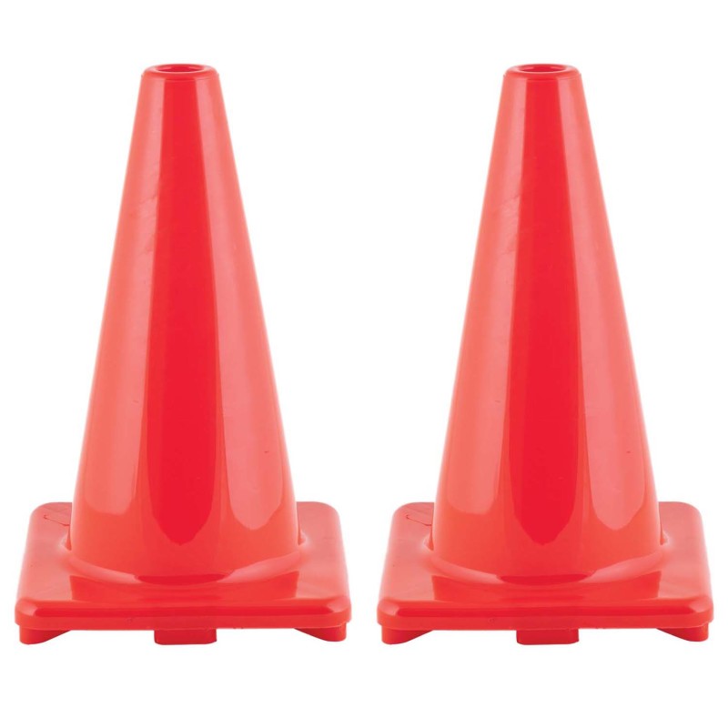 CHAMPION SPORTS - Hi-Visibility Flexible Vinyl Cone, 18" Orange, Pack of 2