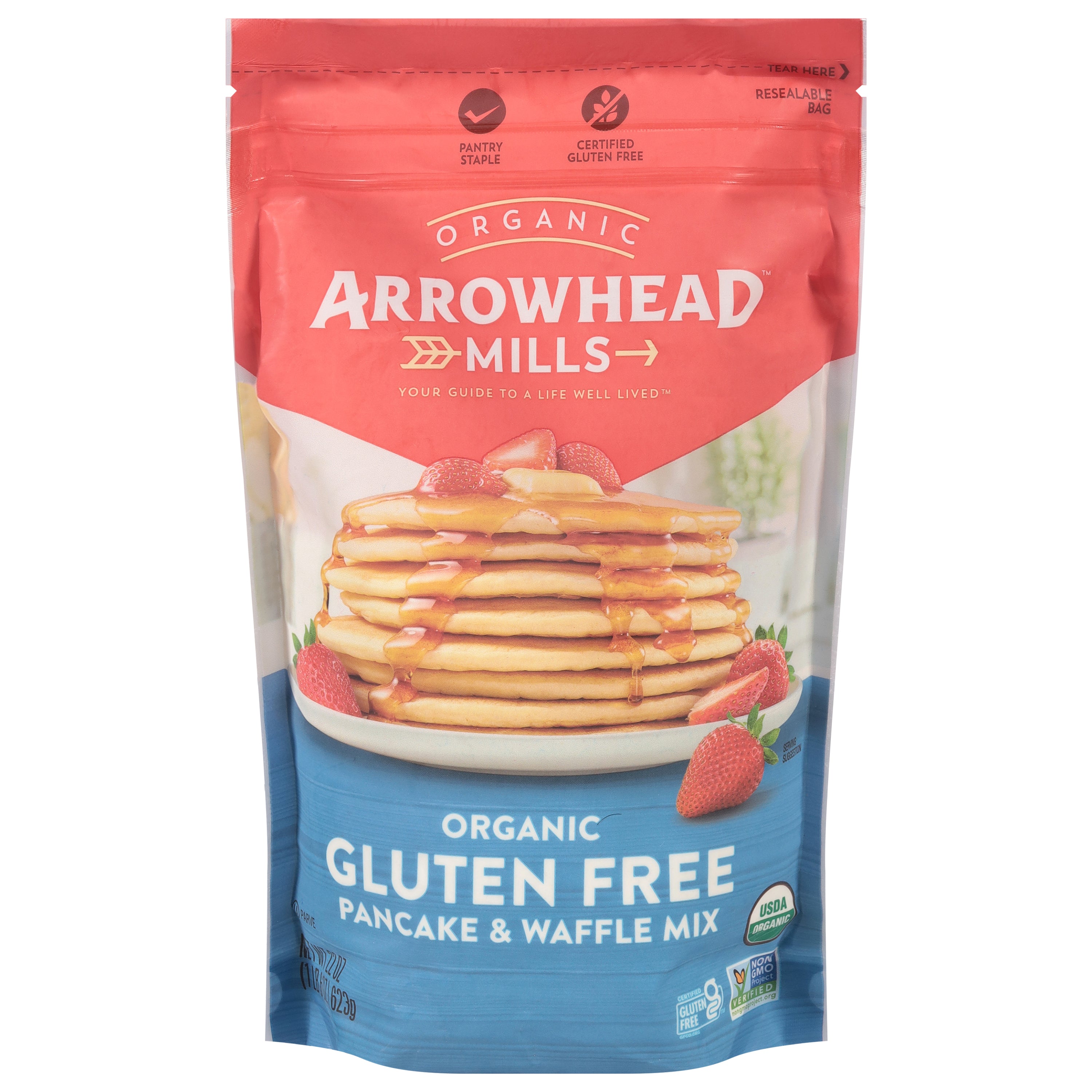 Arrowhead Mills Organic Gluten Free Pancake & Waffle Mix 1 22 oz - Case of 6