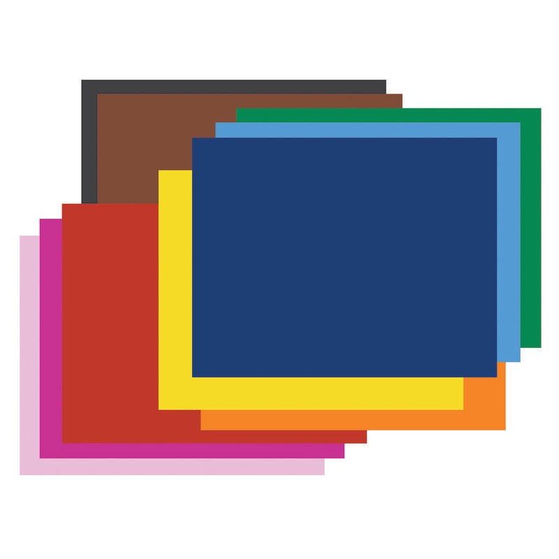 PACON - 4-Ply Railroad Board, 10 Assorted Colors, 22" x 28", 100 Sheets