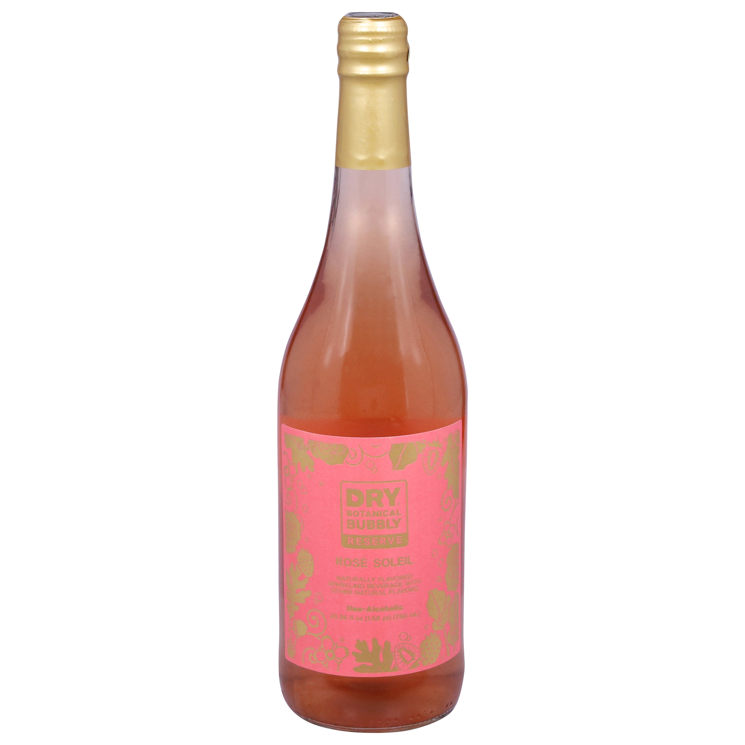 Dry Botanical Bubbly Reserve Non-Alcoholic Rose Soleil Sparkling Beverage 25.36 fl oz - Case of 12