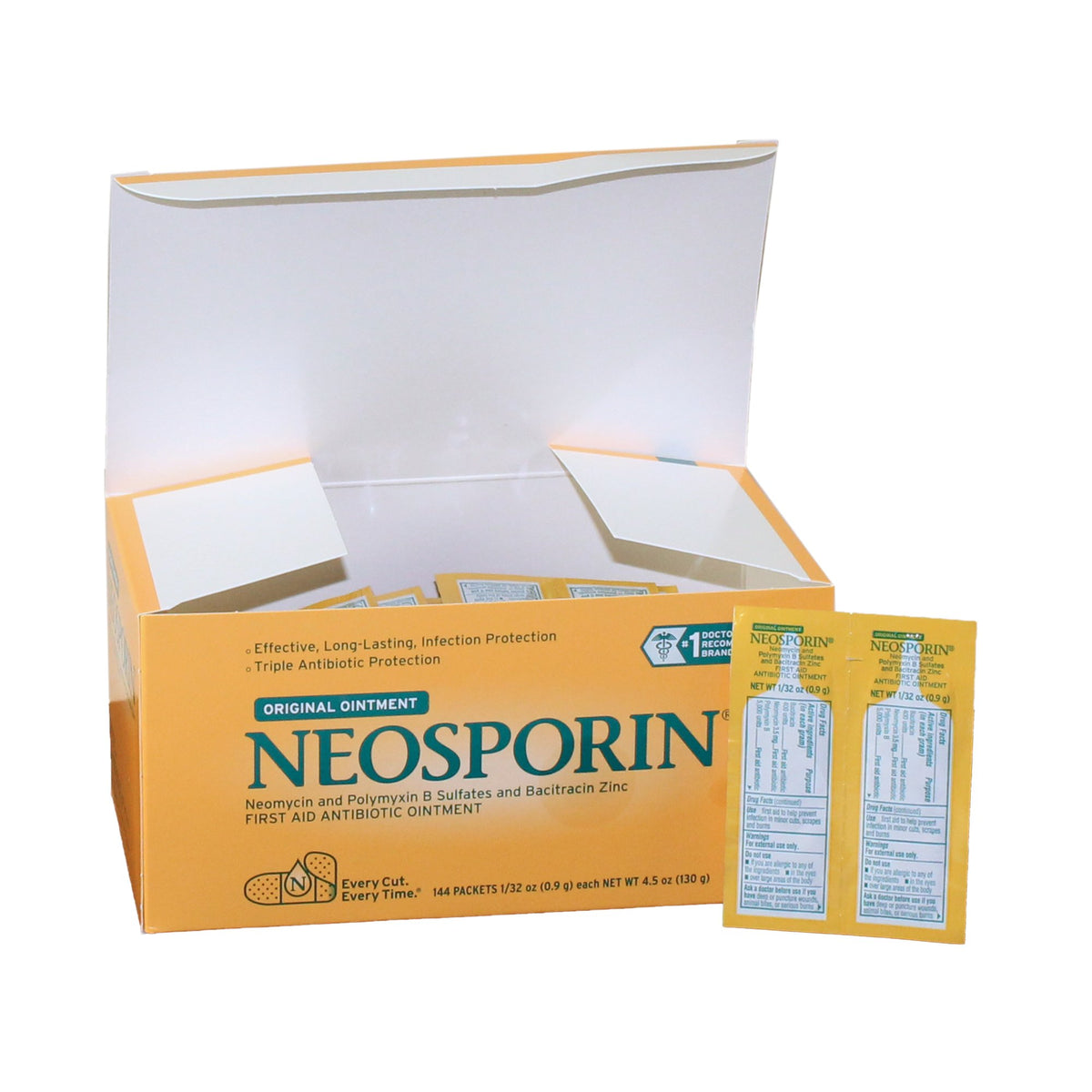 Johnson & Johnson Consumer - First Aid Antibiotic Neosporin® Ointment 0.9 Gram Individual Packet [144/BX]