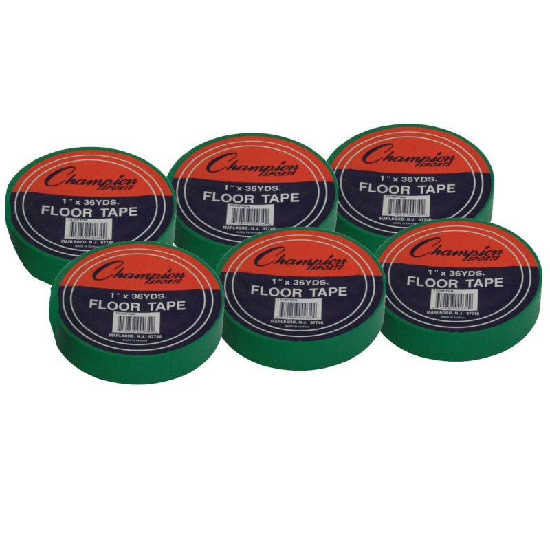 CHAMPION SPORTS - Floor Marking Tape, 1" X 36 yd, Green, 6 Rolls