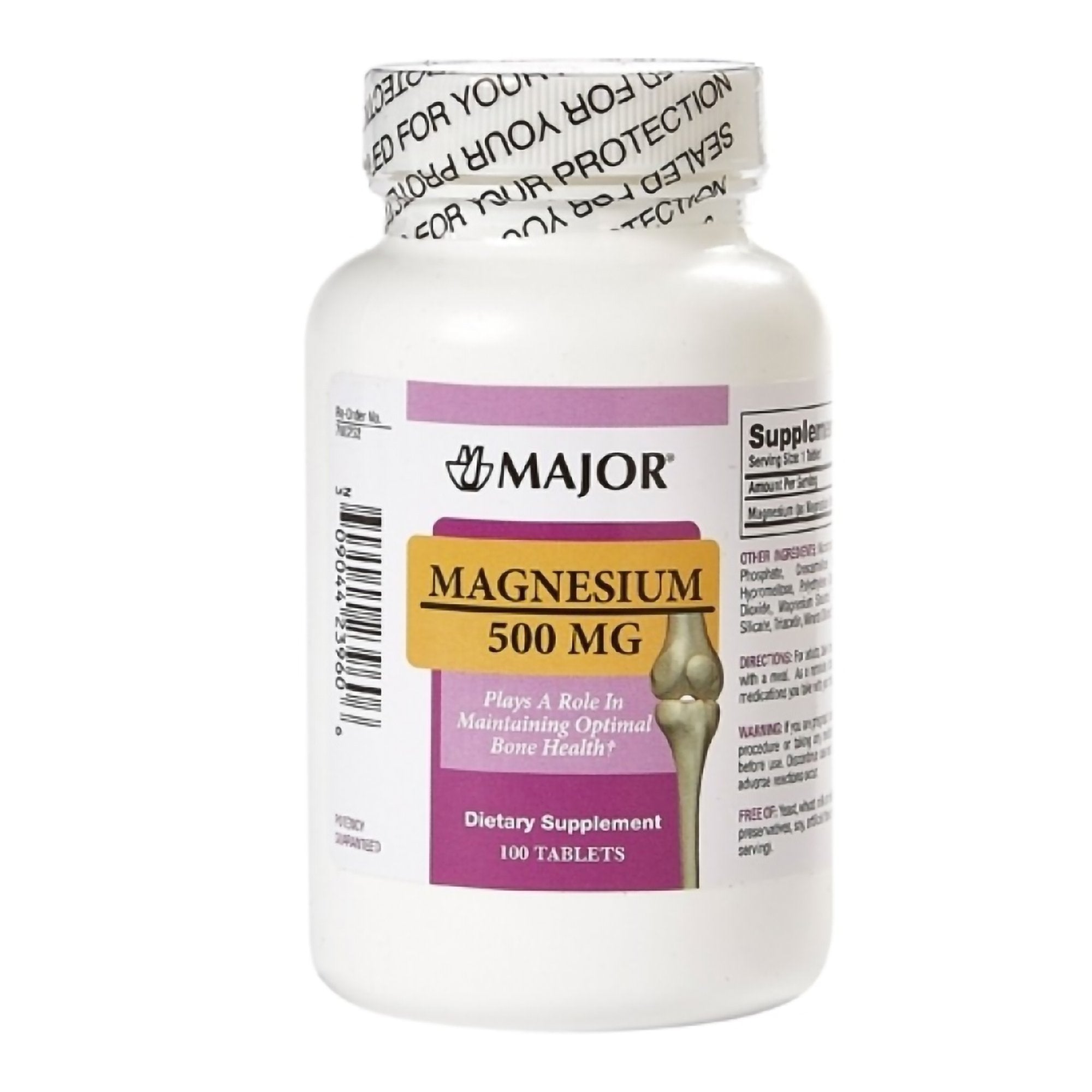 Major Pharmaceuticals - Mineral Supplement Major® Magnesium Oxide 500 mg Strength Tablet 100 per Bottle [1/EA]