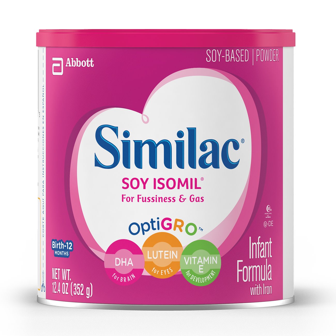 Abbott Nutrition - Infant Formula Similac® Soy Isomil® Unflavored 12.4 oz. Can Powder Soy Galactosemia / Lactose Intolerance [1/EA]