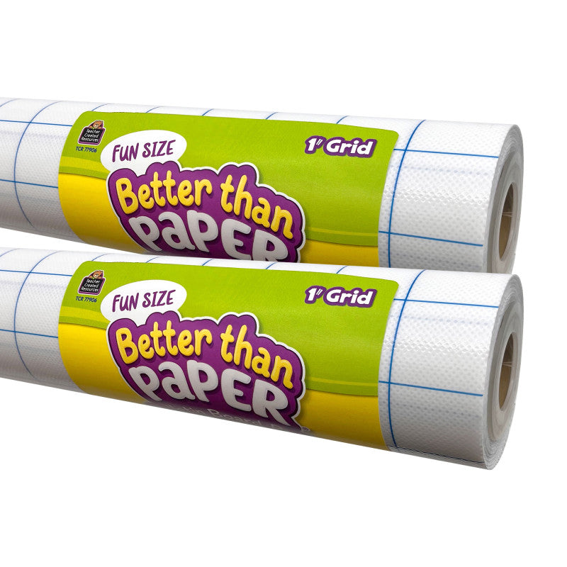TEACHER CREATED RESOURCES - Fun Size Better Than Paper Bulletin Board Roll 1" Grid, Pack of 2