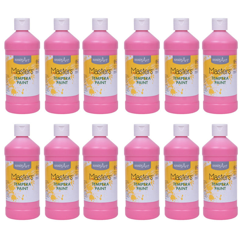 HANDY ART - Little Masters® Tempera Paint, Pink, 16 oz., Pack of 12