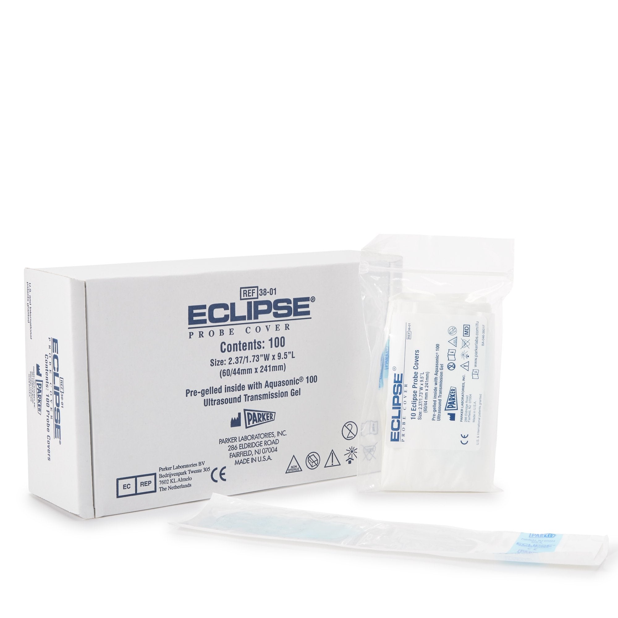 Parker Labs - Ultrasound Probe Cover Eclipse® 2-1/2 Inch tapered to 1-3/4 X 9-1/2 Inch Polyisoprene NonSterile Tapered [100/BX]