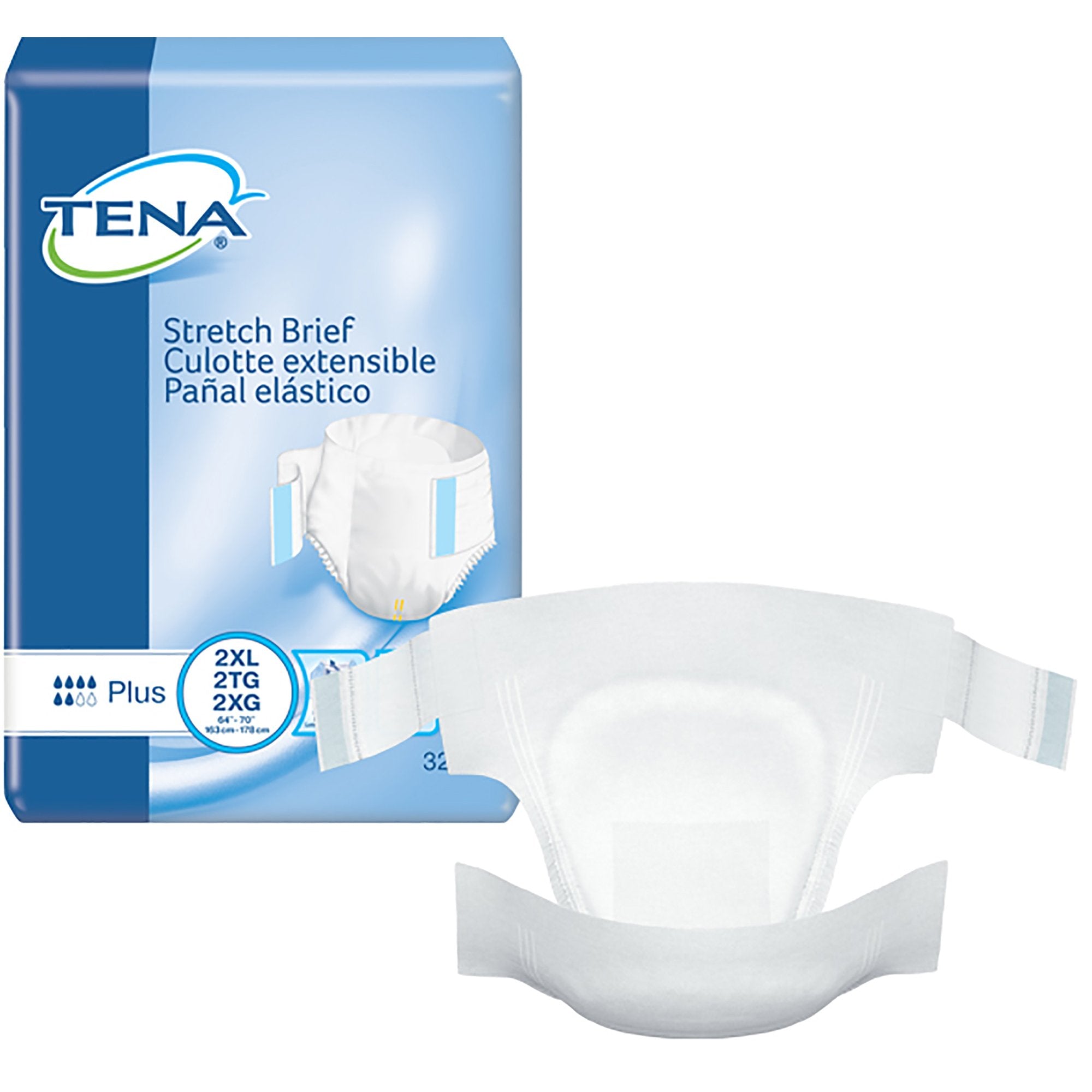 Essity HMS North America Inc - Unisex Adult Incontinence Brief TENA® Stretch™ Plus 2X-Large Disposable Moderate Absorbency [32/PK]