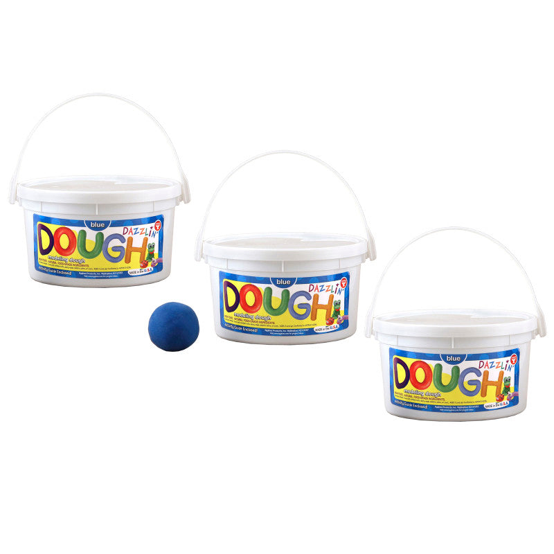 HYGLOSS - Dazzlin' Dough, Blue, 3 lb. Tub, Pack of 3