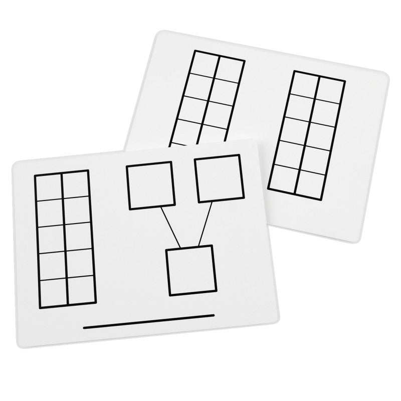 DIDAX - Write-On/Wipe-Off Ten-Frame Mats, Set of 10