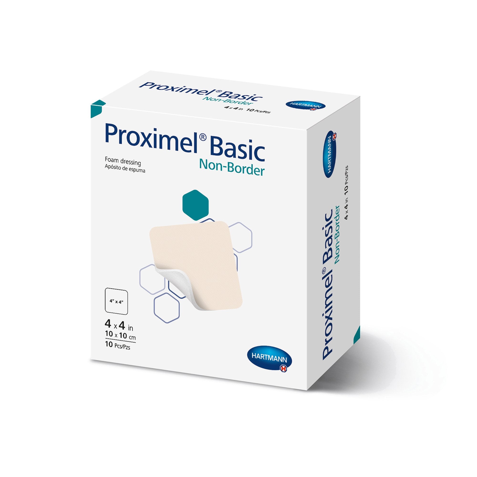 Hartmann - Foam Dressing Proximel® Basic Non-Border 4 X 4 Inch Without Border Waterproof Film Backing Nonadhesive Square Sterile [1/EA]