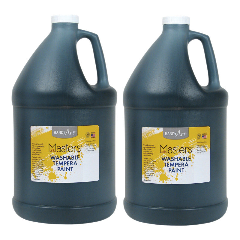 HANDY ART - Little Masters® Washable Tempera Paint, Black, Gallon, Pack of 2