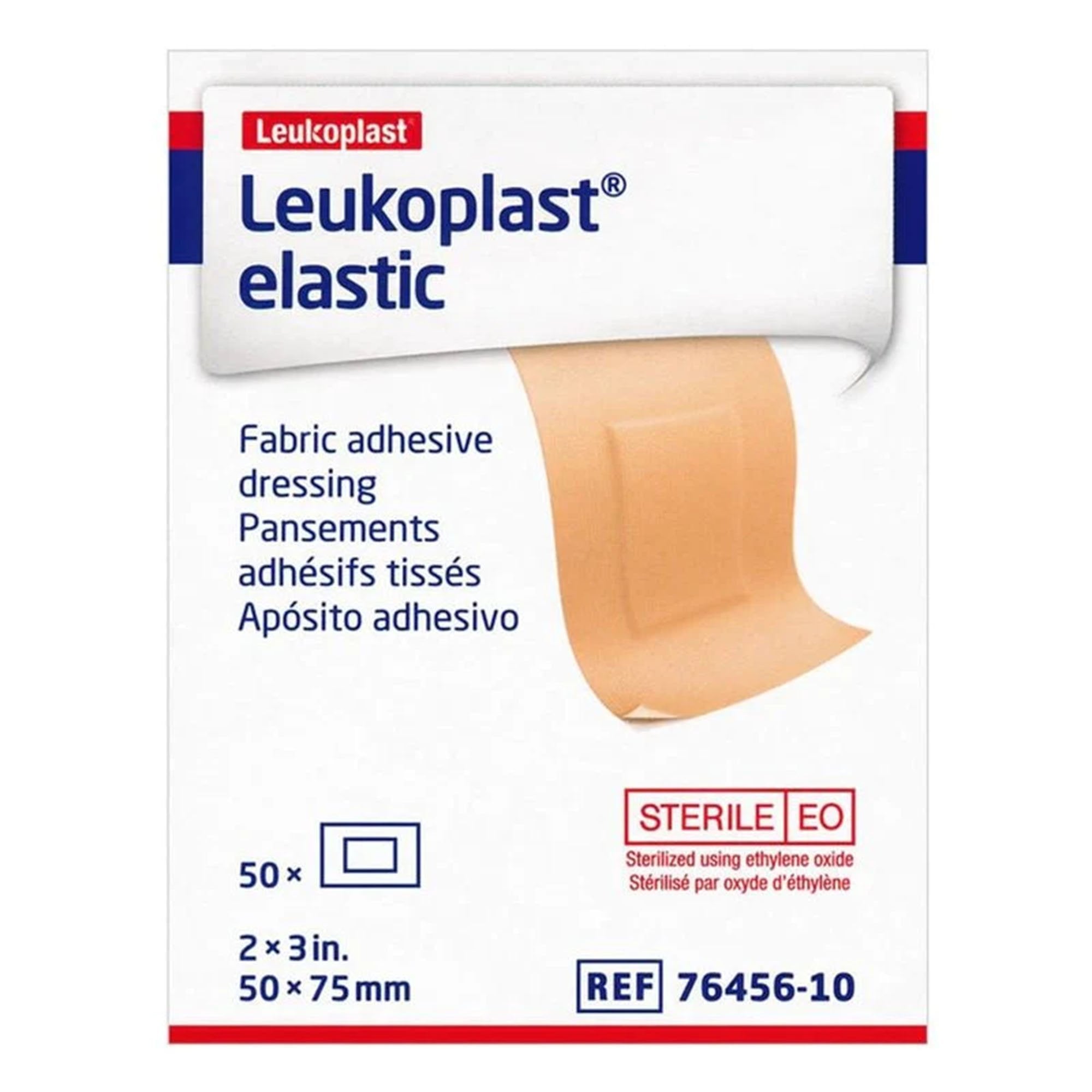 BSN Medical - Adhesive Strip Leukoplast® Elastic 2 X 3 Inch Cross-Elastic Material Rectangle Tan Sterile [50/BX]