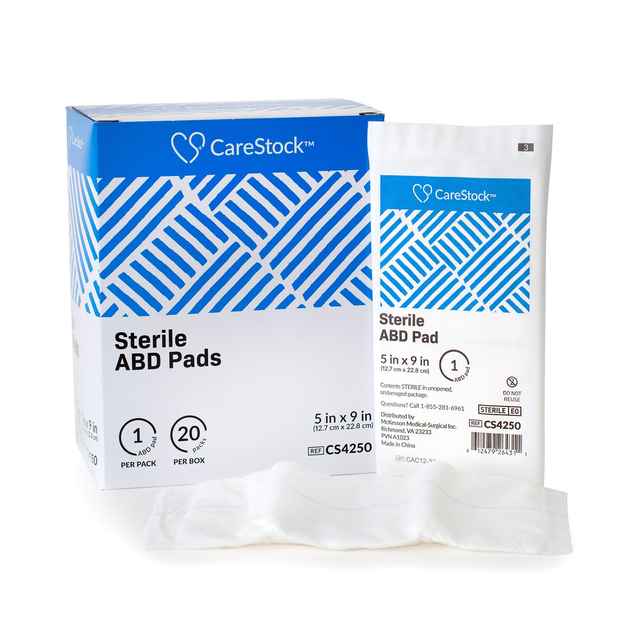 CareStock - Abdominal Pad CareStock™ 5 X 9 Inch Sterile 1 per Pack [20/BX]