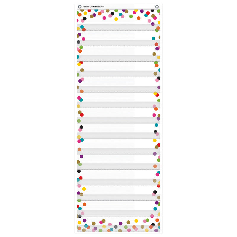 TEACHER CREATED RESOURCES - Confetti 14 Pocket Daily Schedule Pocket Chart, 13" x 34"