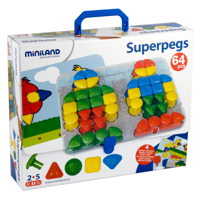 MINILAND EDUCATIONAL - Super Pegs, 69 Pieces